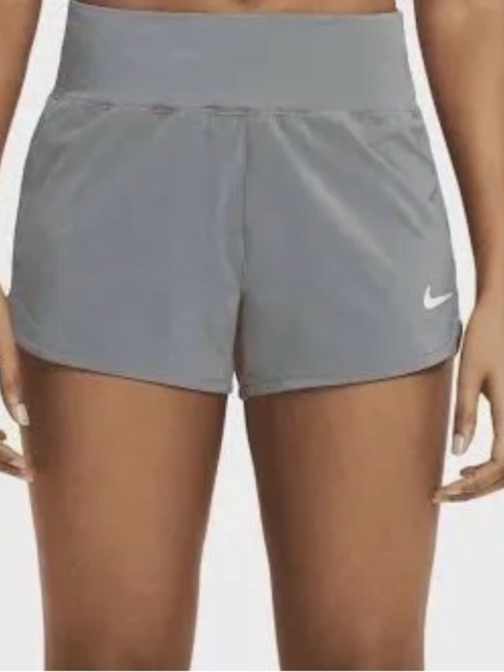 Nike Women's Light Gray High-Rise Athletic Shorts